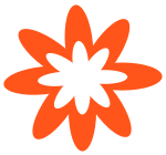 Dark Orange Burst Flower 